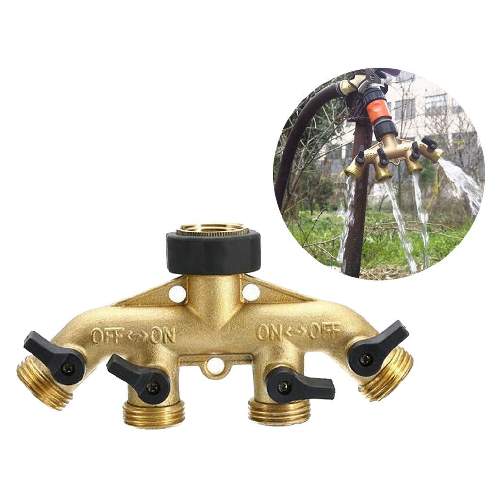 4 Way Garden Hose Splitter Heavy Duty Water Hose Adapter Europe Thread