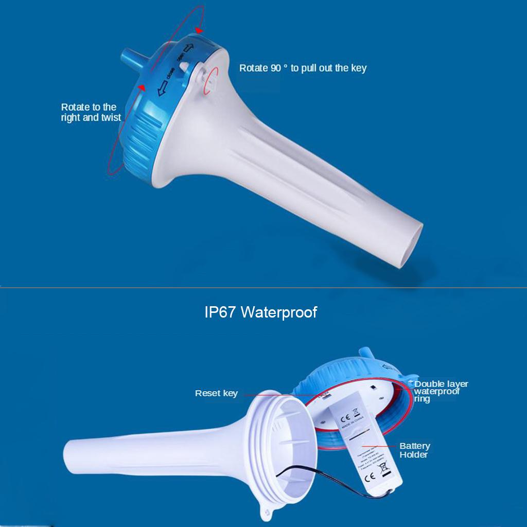 SOLAR POWER SWIMMING POOL THERMOMETER DIGITAL FLOATING METER