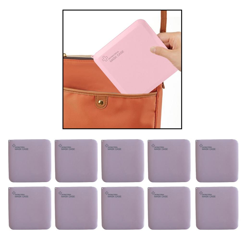 Portable Face Mask Storage Bag, Pollution Prevention, Dustproof Pink 10pcs