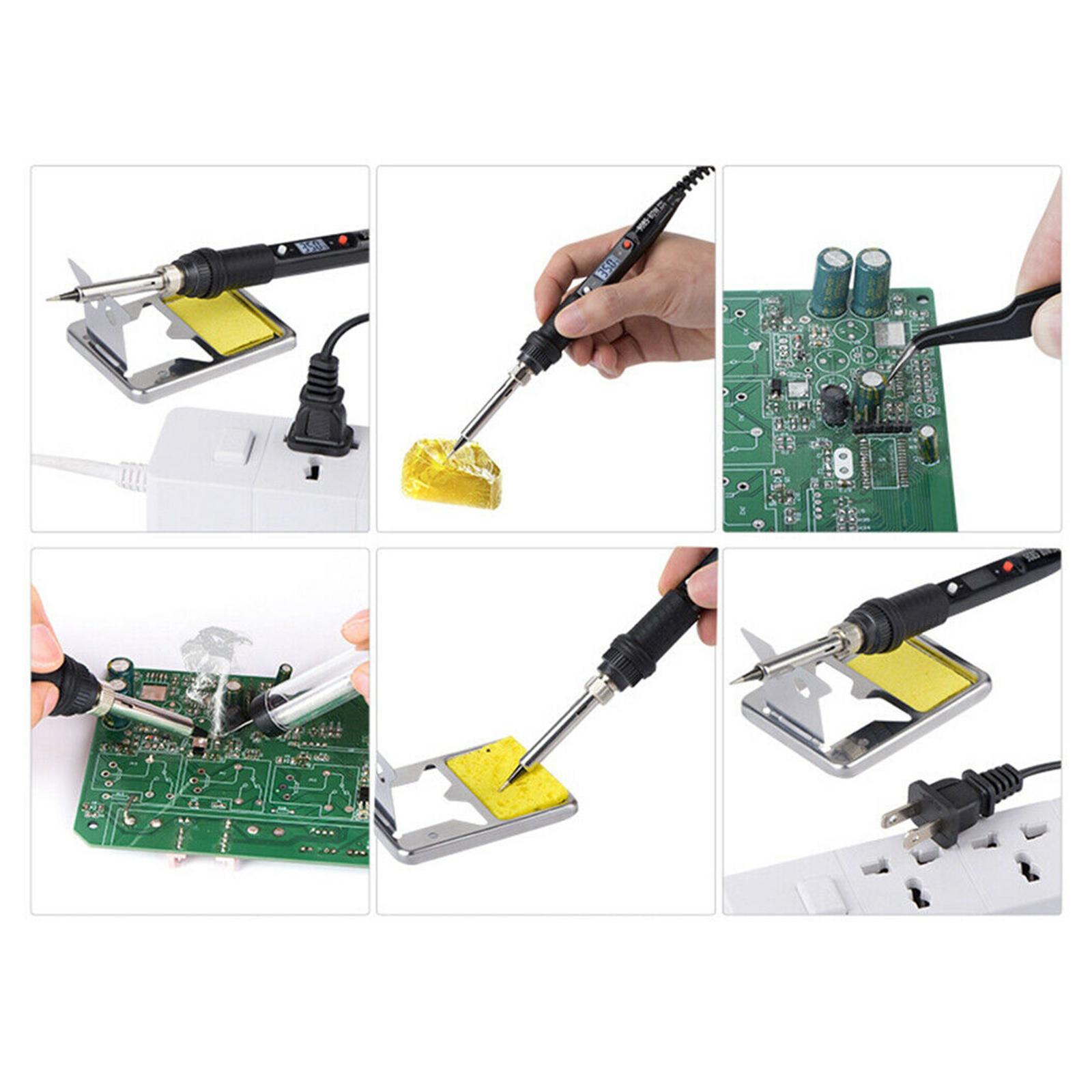 Electric Soldering Iron LCD Digital Wedling Solder Gun Temp Adjustable Black