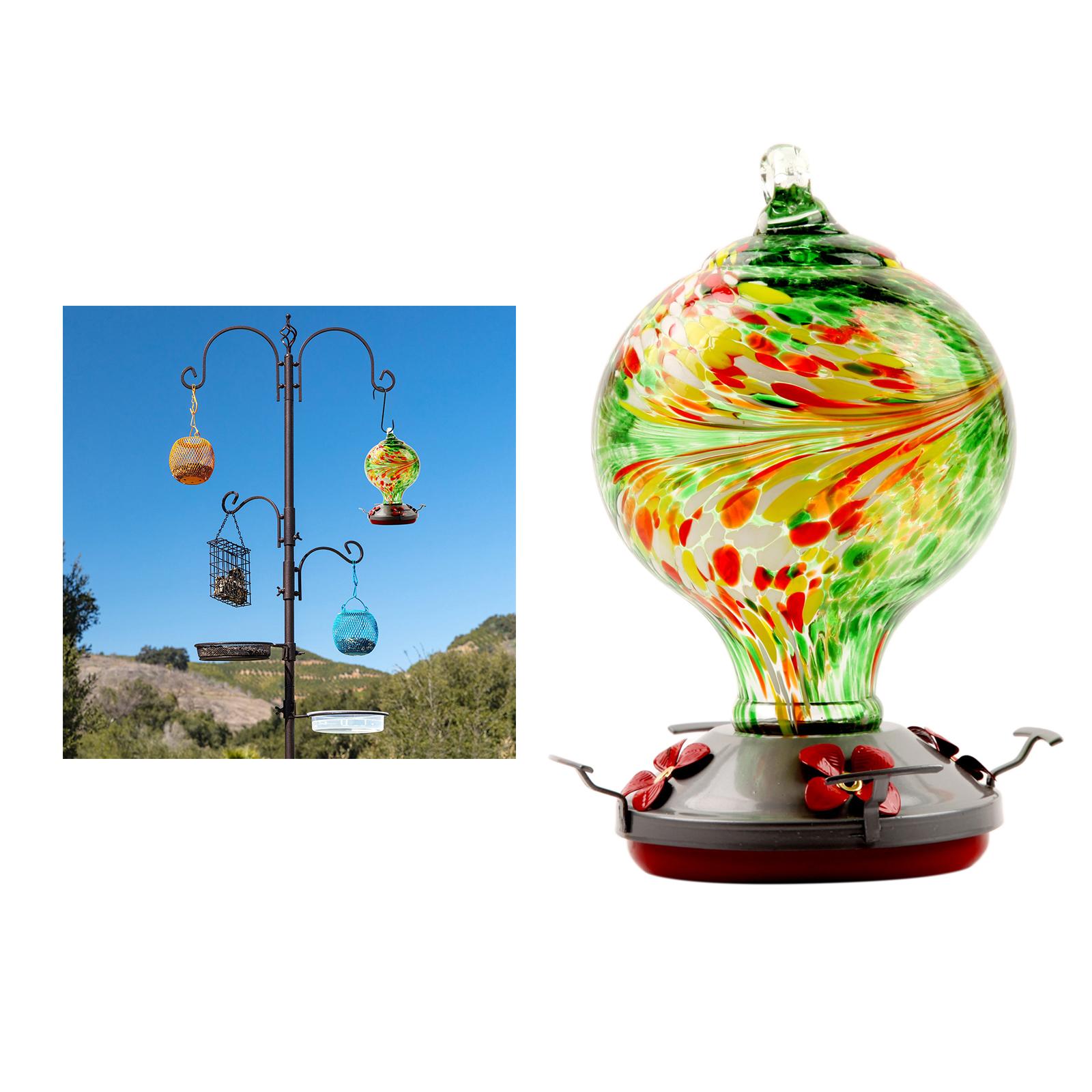 Outdoor Leak-Proof Hanging Hummingbird Flower Feeder Easy to Clean Green