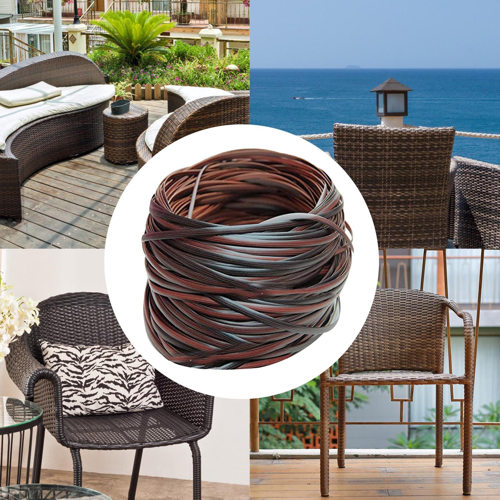 Rattan Wicker Patio Furniture Rattan Chair Table Repair Material Dark brown