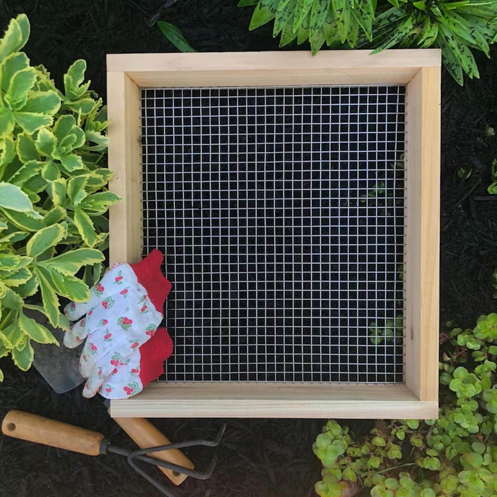 Soil Sifter Handheld Cedar Sifter for Potting Soil Leaves Compost