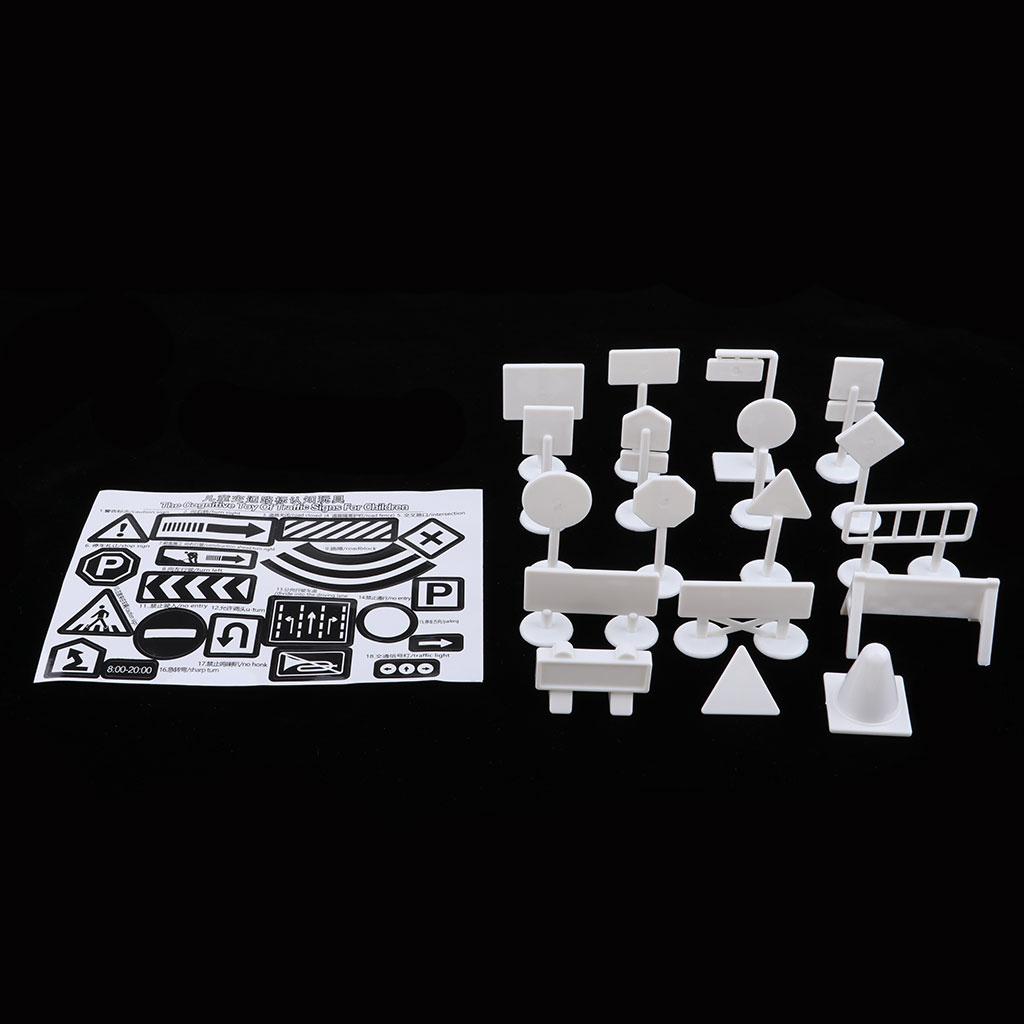 Children Cognitive DIY Model Parking Scene Road Sign Toy Traffic Signs Model