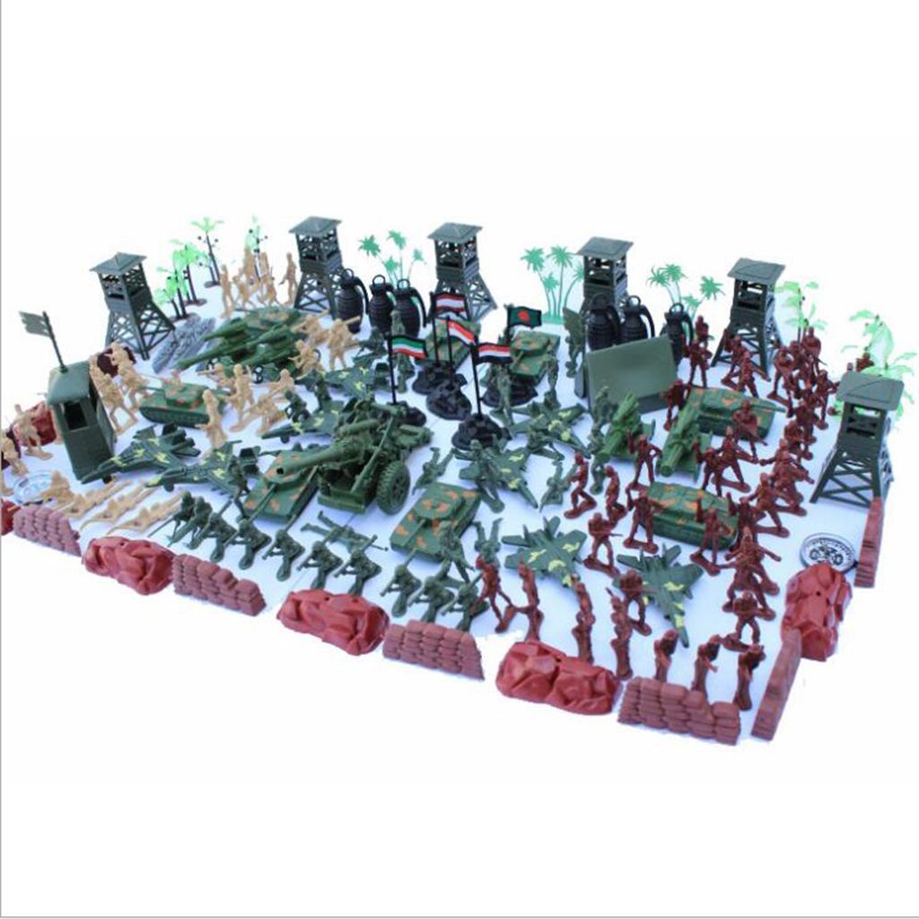 170pcs/Lot Army Combat Toys Soldier Model Action Figure Sand Table Scene