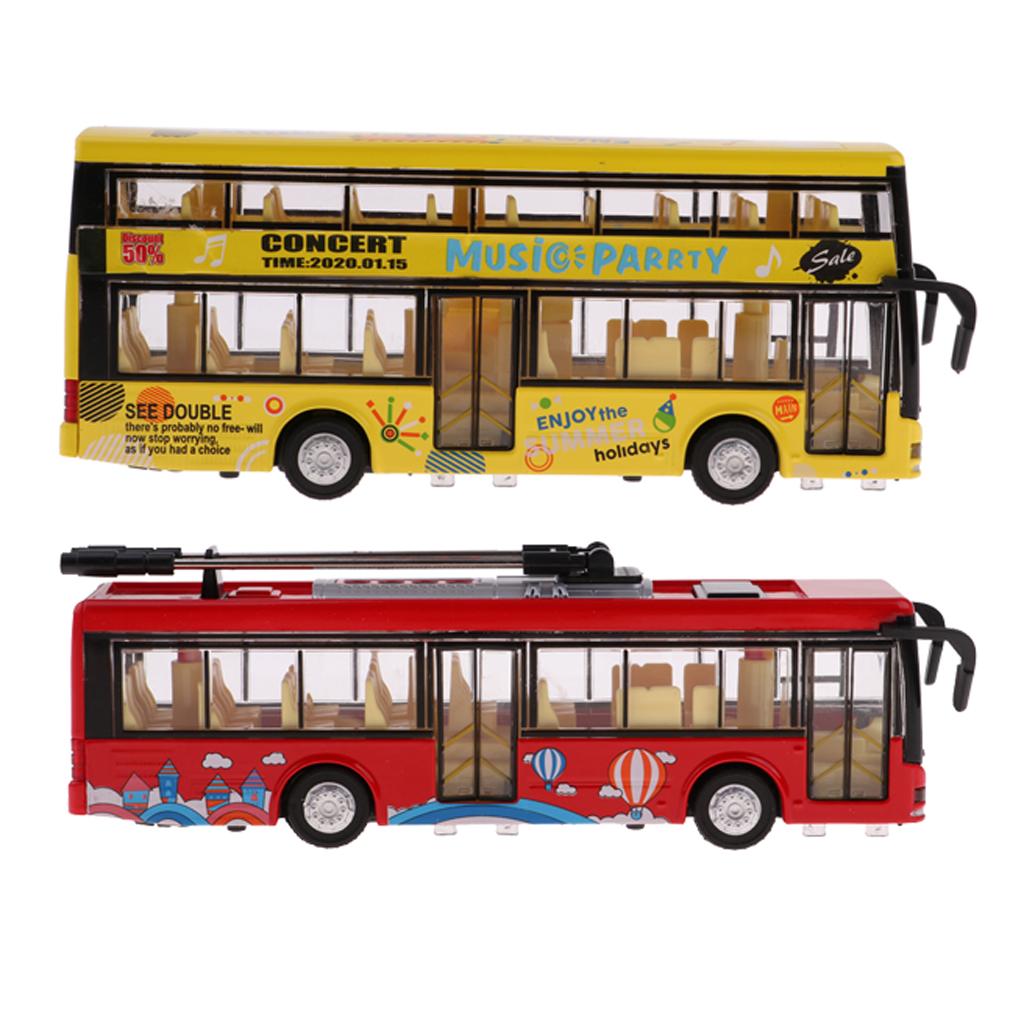 21cm Metal Diecast Pull Back and Go Tour Bus Model Toy ...