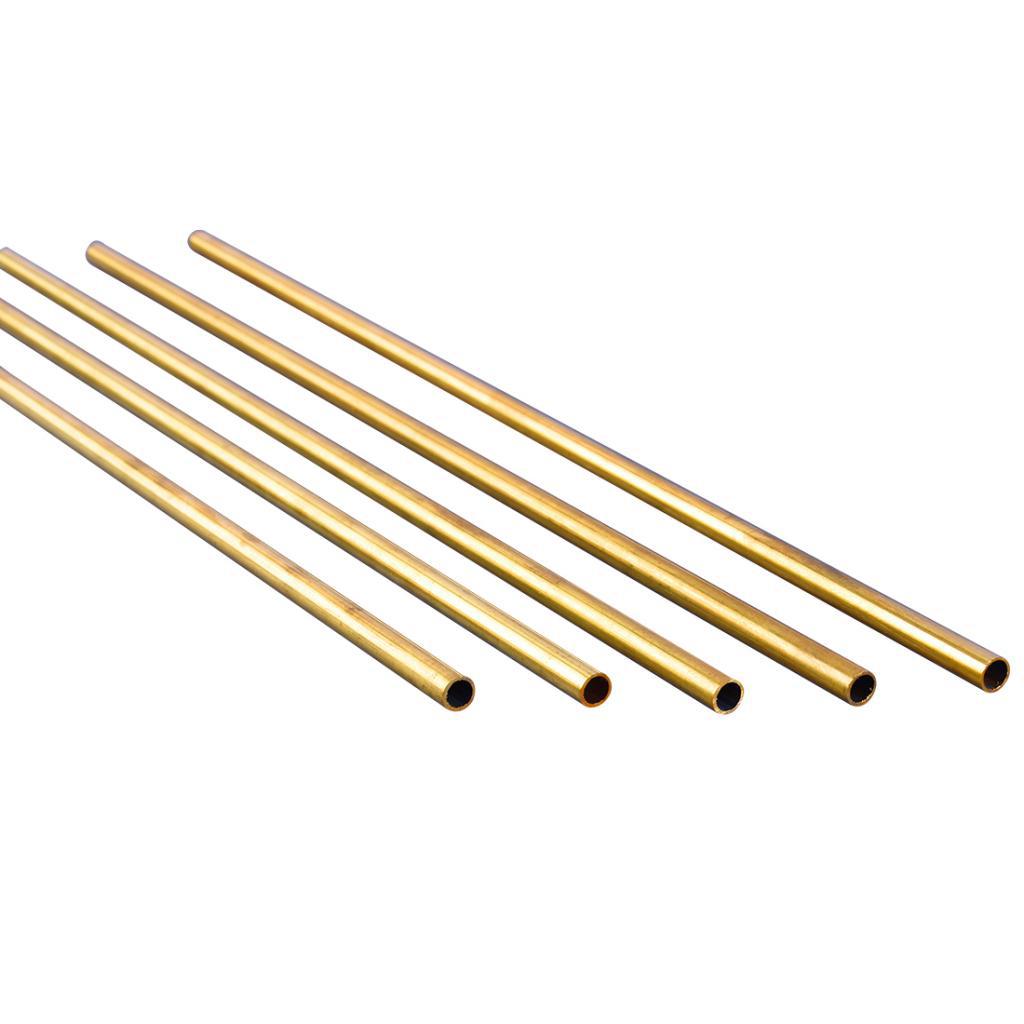 10Pcs Brass Tubes Brass Rods Round Copper Bar Metal Stick DIY 300mm 