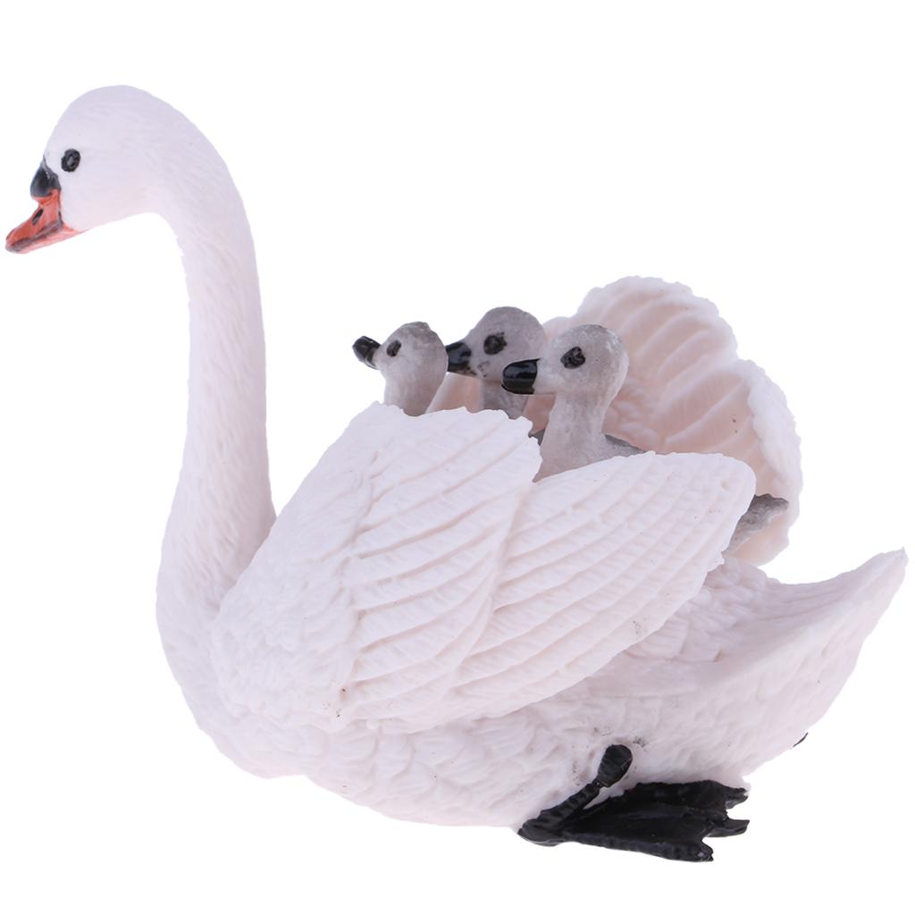 Lifelike White Swan Model, Wild Animal Figurine, Kids Toy Desktop Ornaments
