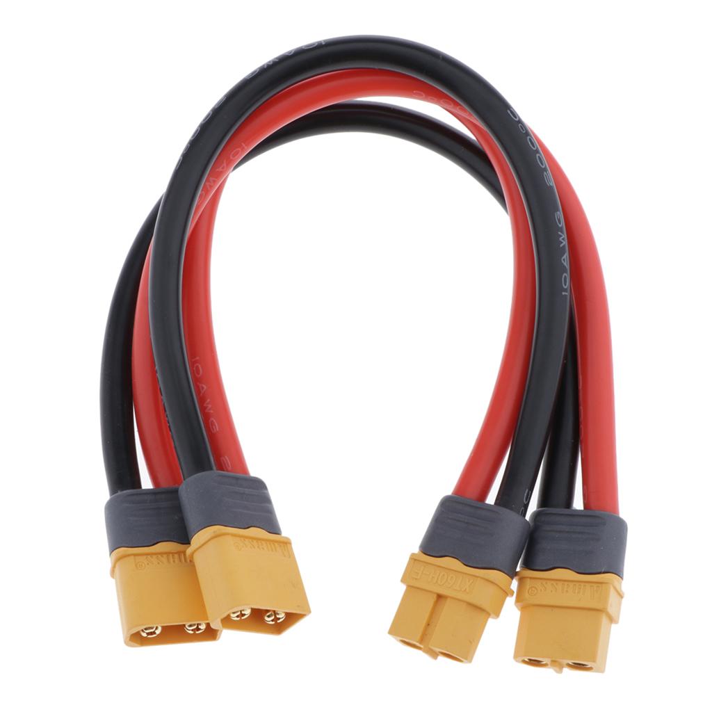 2pcs 10AWG XT60 Plug Extension Wire Cable Male/Female Connector Adapter