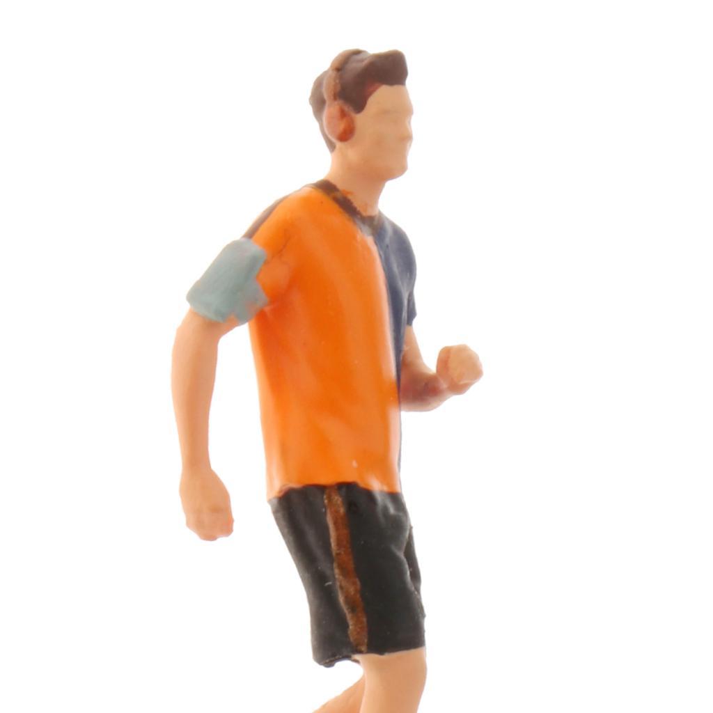 1/64 Model Figures Scenario Runner Figurine Layout Diorama Man Orange