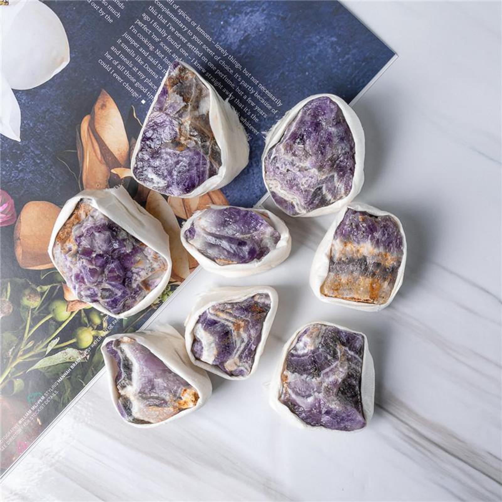 Natural Amethyst Purple Quartz Crystal Specimen Cluster Stone Ornaments