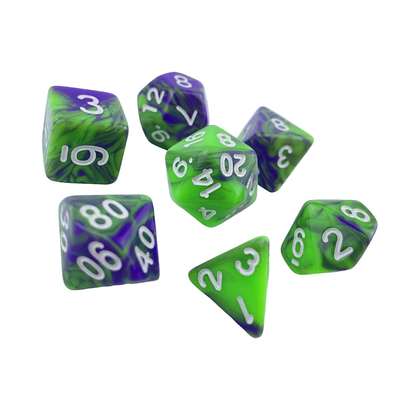 Acrylic Dices D20 D10 D4 Dices Game Board Game Green