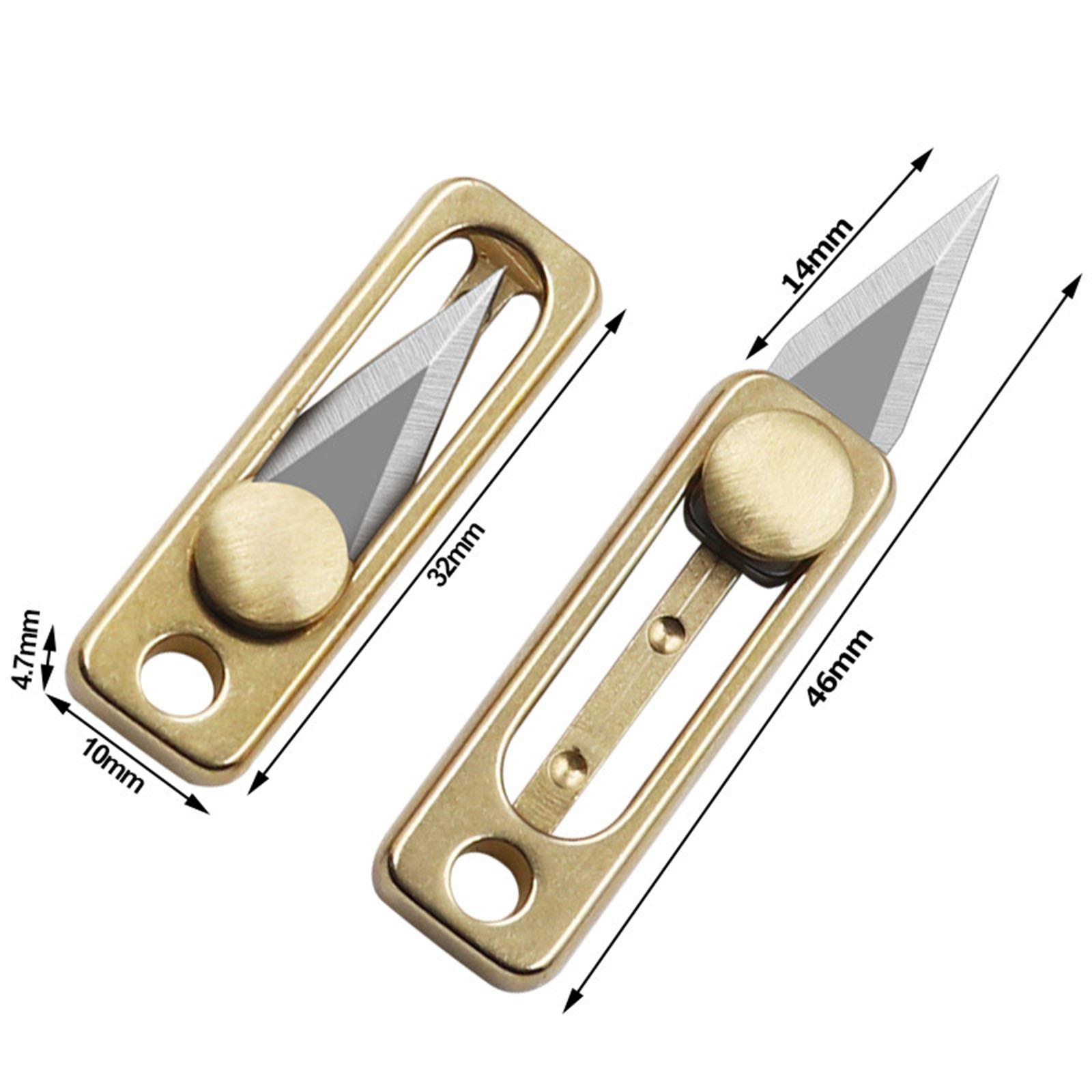 Brass Mini Knife with Keychain Hole Package Opener Knife Key Chain Pendant