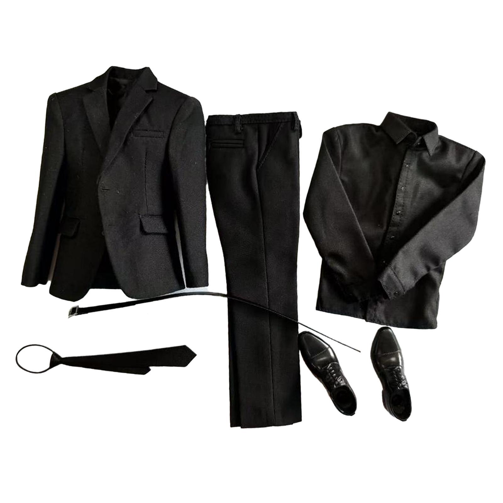Male Suit Black Shirt