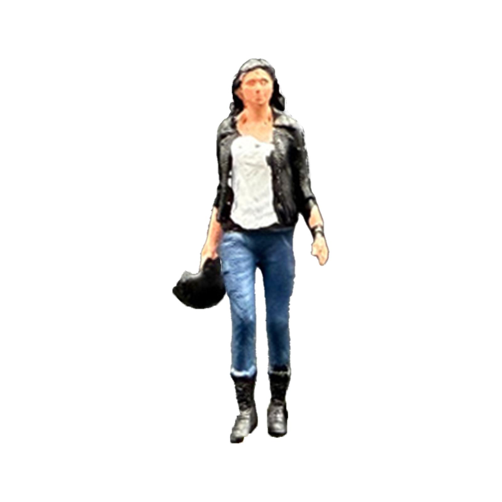 1/64 Scale Miniature Figure Motorcycle Girl