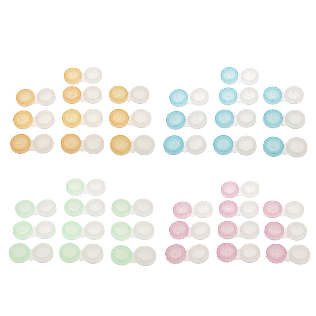 20 Pieces Mini Transparent Contact Lens Box Travel Soaking Case Container