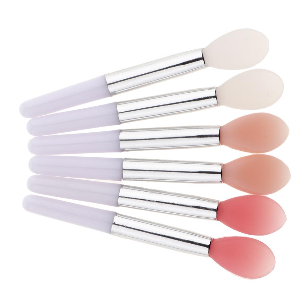 6x Mini Soft Silicone Head Handle Lip Applicator Brushes Beauty Makeup
