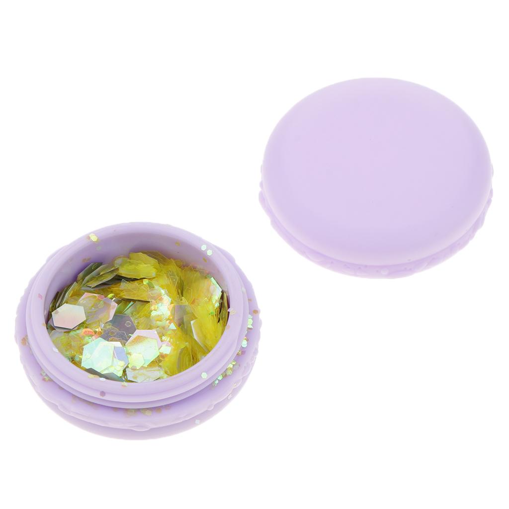 2x Chunky Cosmetic Glitter Shimmer Holographic Body Glitter Powder Sequins Yellow