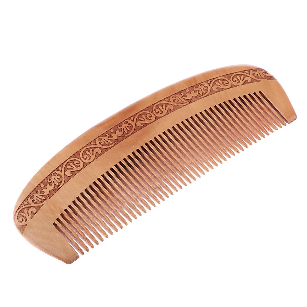 Wood Fine Tooth Anti-static Mahogany Comb Scalp Massage Wooden Combs L