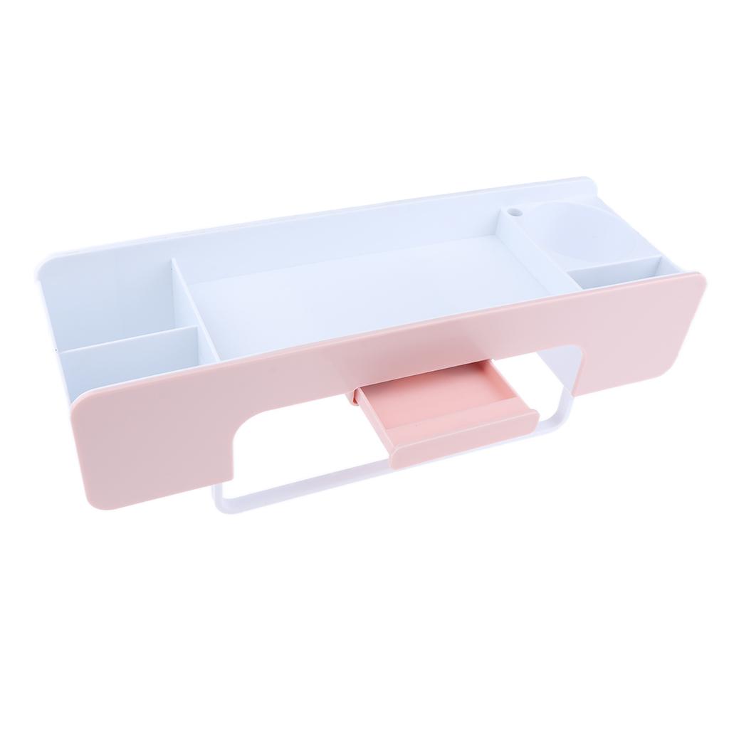 Stylish Multi Grooves & Moveable Hooks Design Bathroom Drain Rack Pink