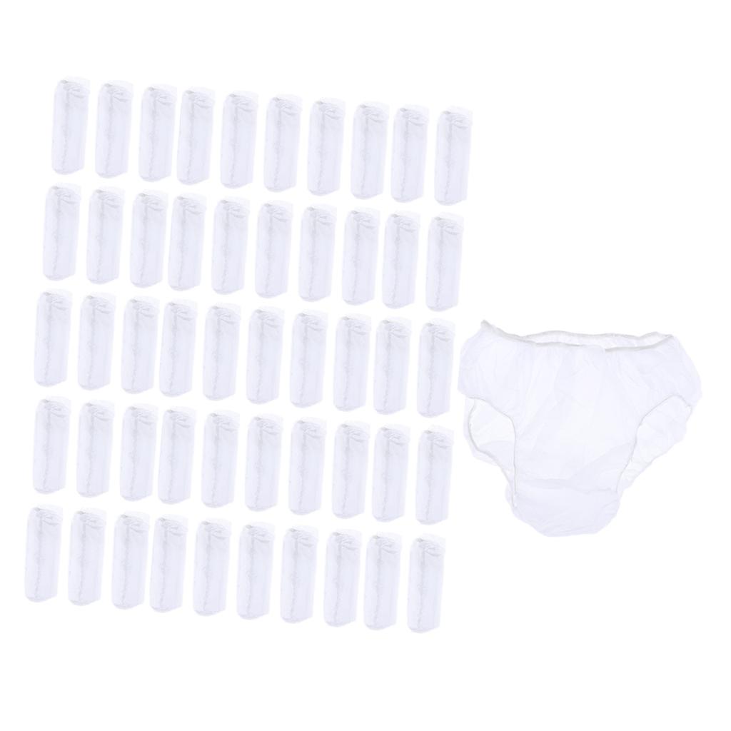 2x50pcs Nonwoven Underwear Panties Handy Briefs for Travel Hotel Spa White