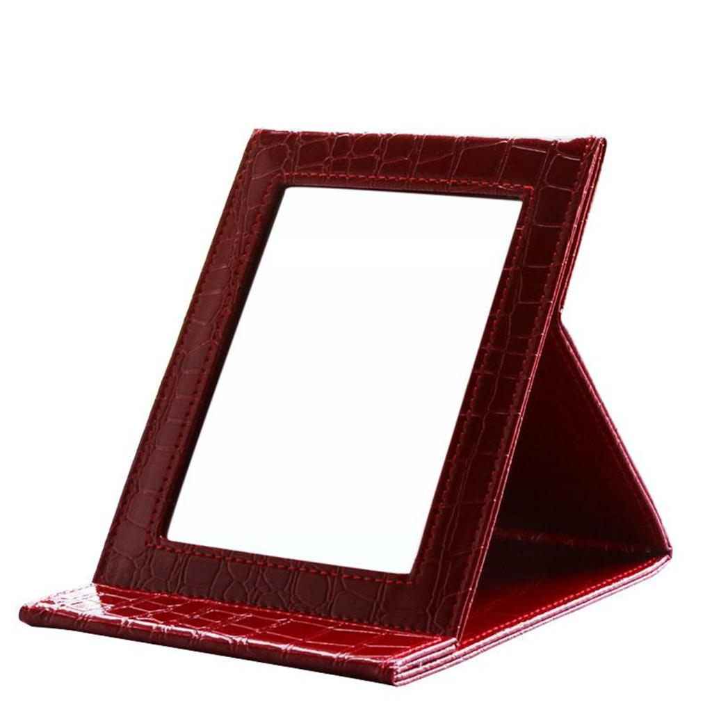 Desktop Makeup Mirror Folding Mirrors for Home Red