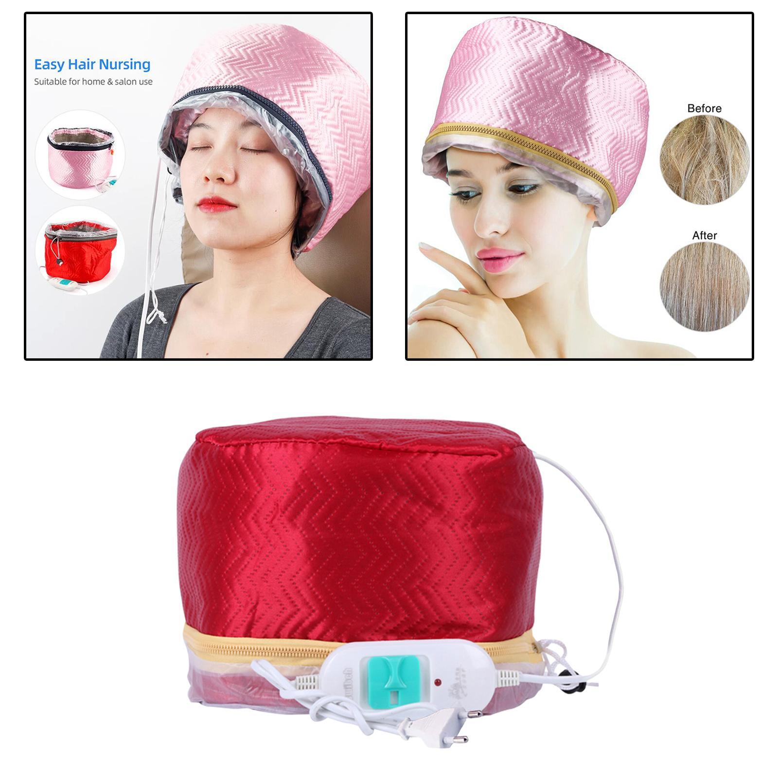 SPA Hair Thermal Treatment Heating Cap Dryers Hair Care Steamer Hat Red