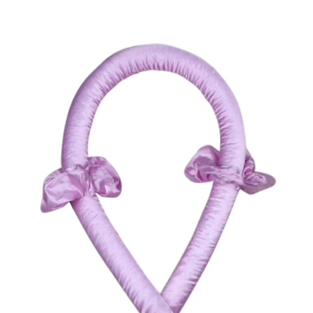 Women Styling Heatless Curling Rod Headband Wave Curls Curler Light Purple