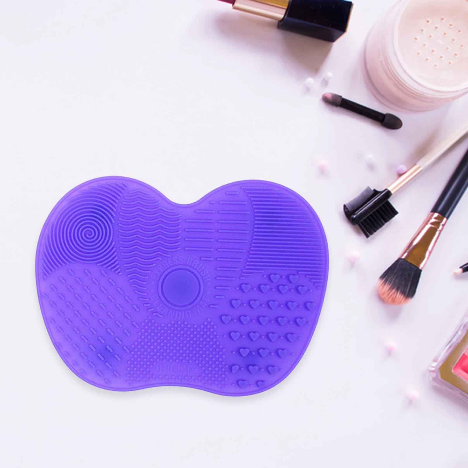 Portable Brush Cleaner Pad Foldable Professional Reusable Scrubber Mat Light Purple
