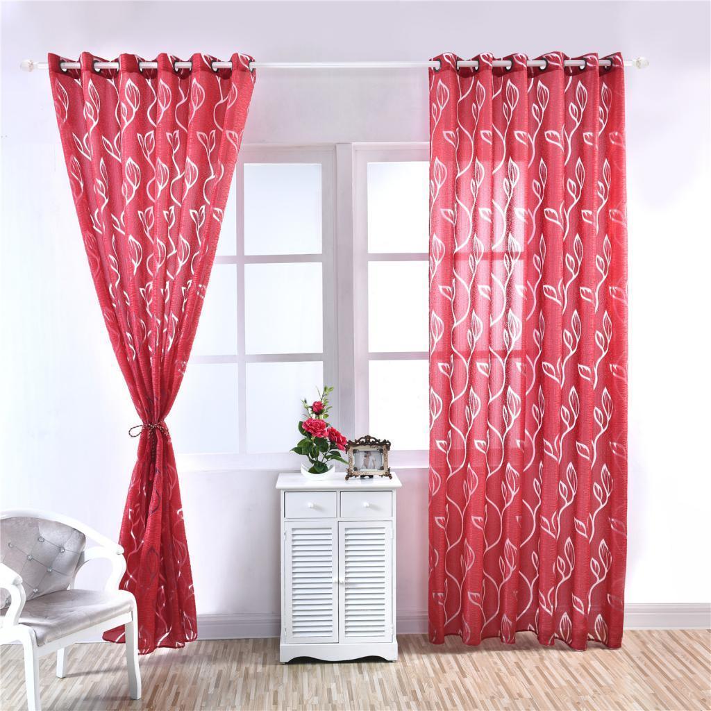 Blätter Bubble Pattern Sheer Fenster Vorhang Dekorative