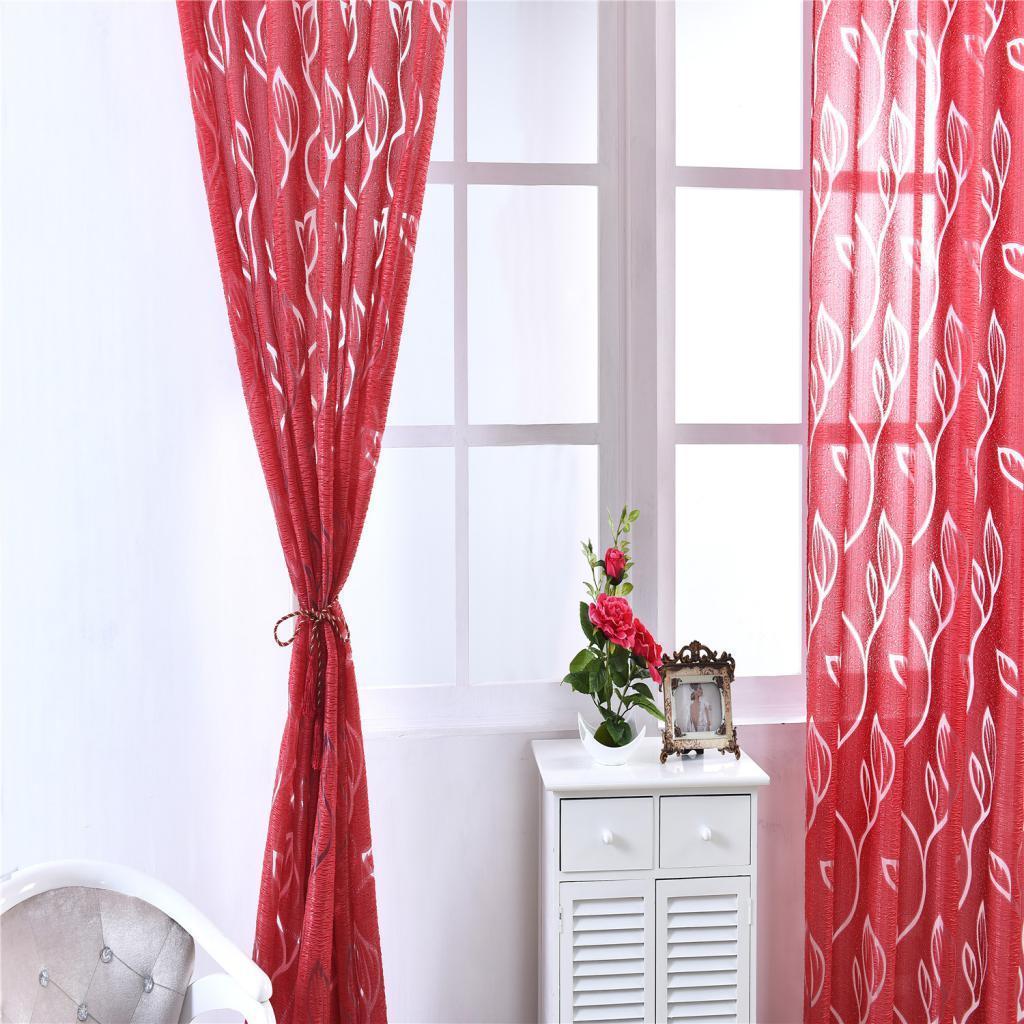 Blätter Bubble Pattern Sheer Fenster Vorhang Dekorative