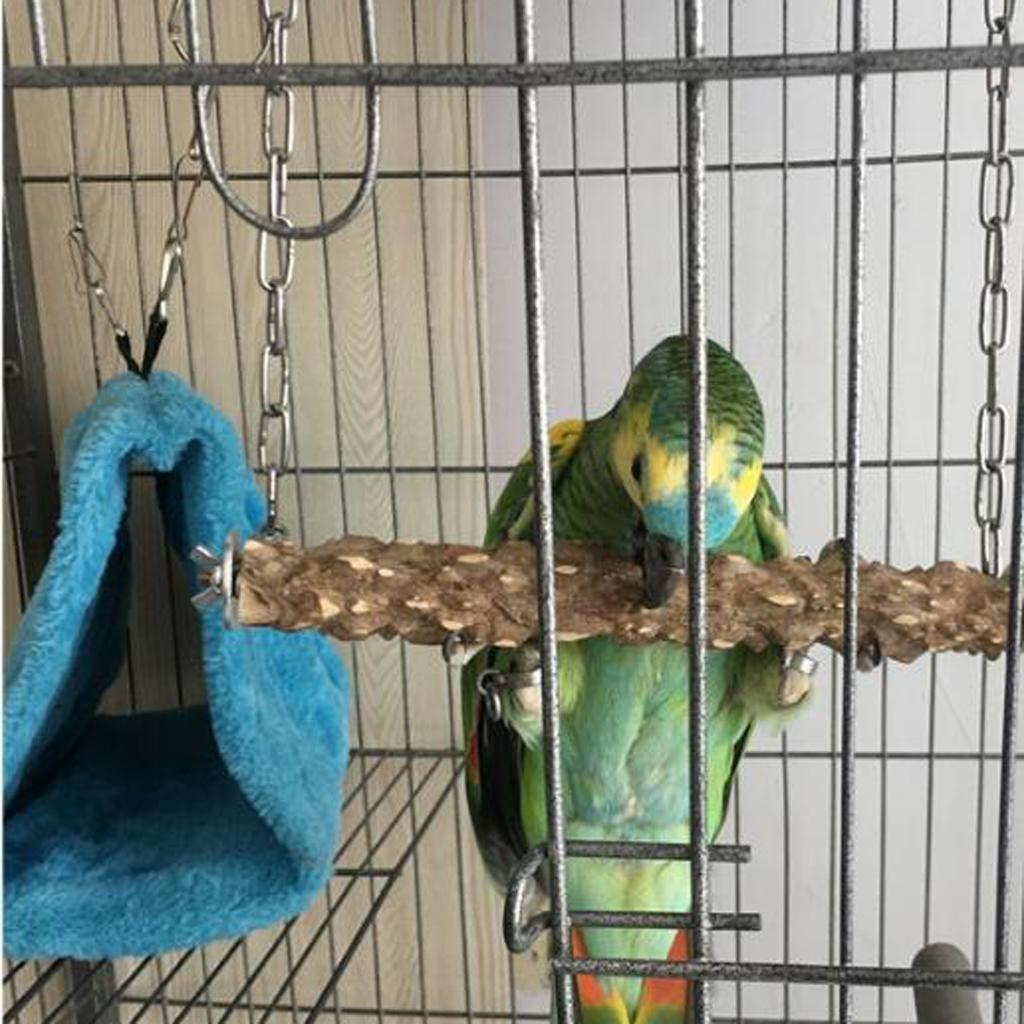 Wooden Birds Perch Parrots Hanging Swing Cage Pendant Toys Stand Holder