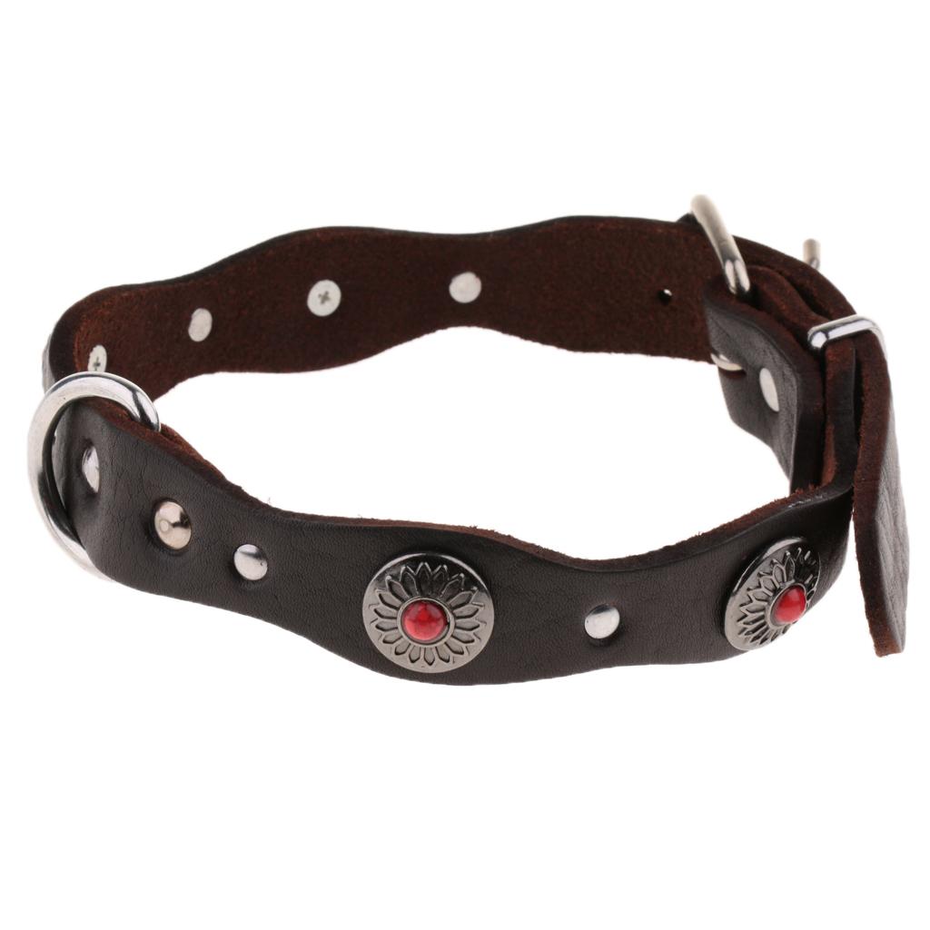 Ethnic style Dog Collar Adjustable Diamond Dog Puppy Pet Collars  Red M 