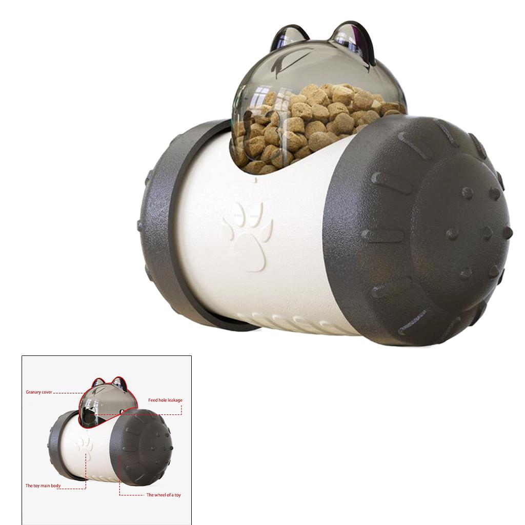 Pet Dog Cat Food Dispensing Toy Interactive Toy Slow Feeder Black