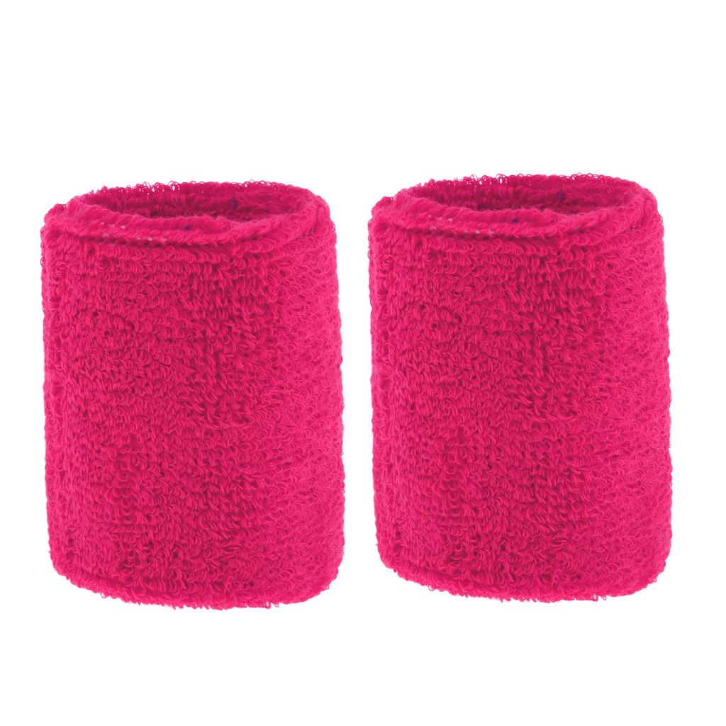 Sports Basketball Badminton Unisex Sweatbands Wristbands rose red