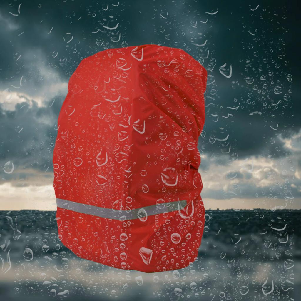 Reflective Backpack Rain Cover Rucksack Cover for Camping Cycling Red L