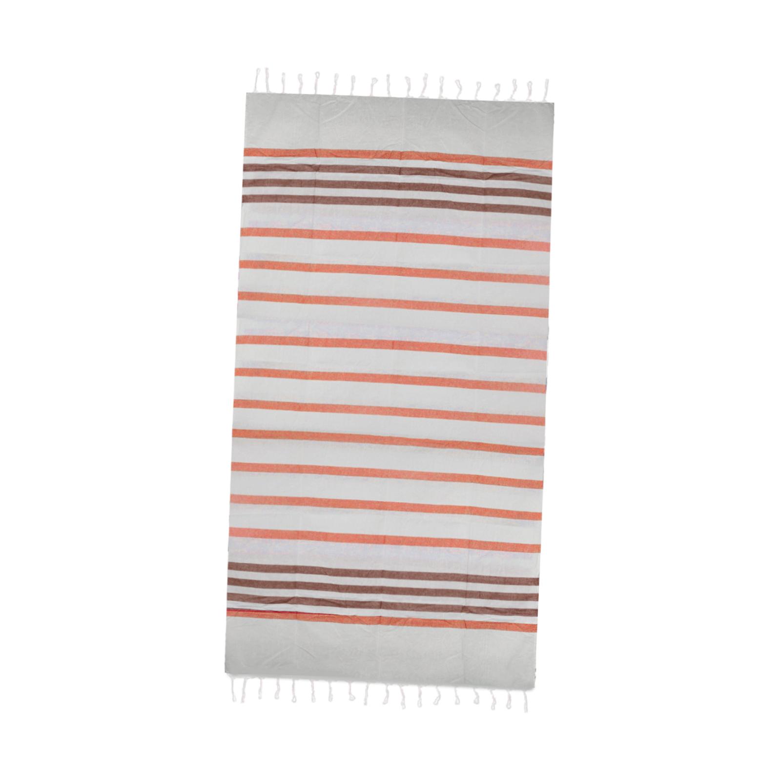 Large Beach Towels Hotel Stripe Pool Towel Blend 90x190cm orange brown