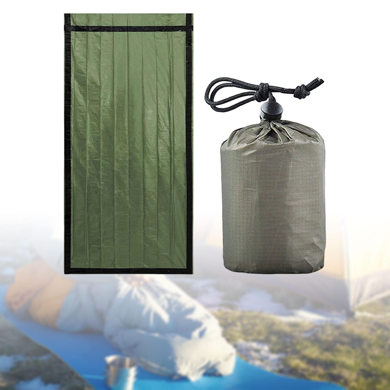 Emergency Sleeping Bag Waterproof Windproof Survival Gear Thermal Blanket Green