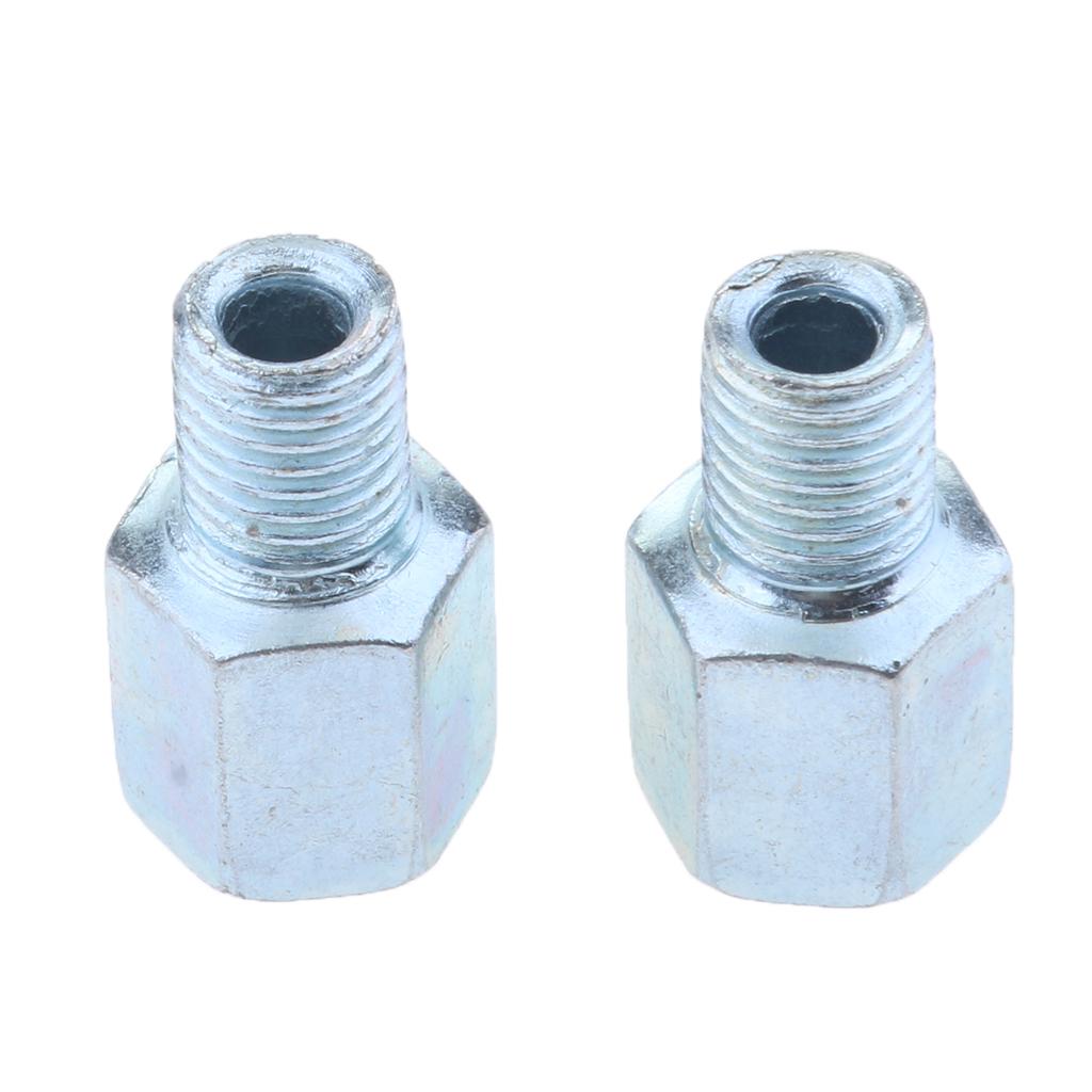 Pair Motorcycle Mirror Adapters Reverse 10mm Mount to Postive 10mm