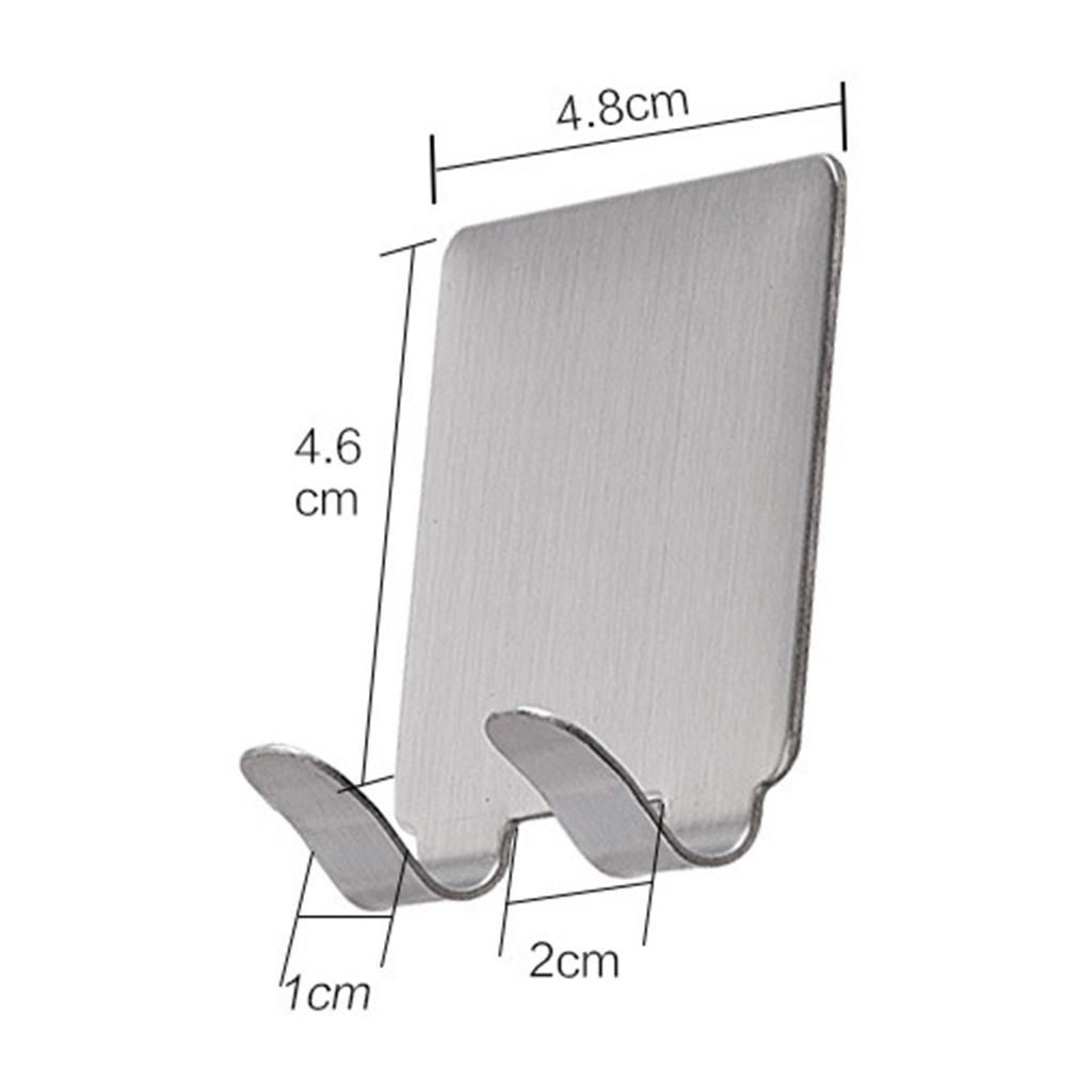 2xStainless Steel Bathroom Coat Robe Hat Towel Hanger Rack Hooks Double