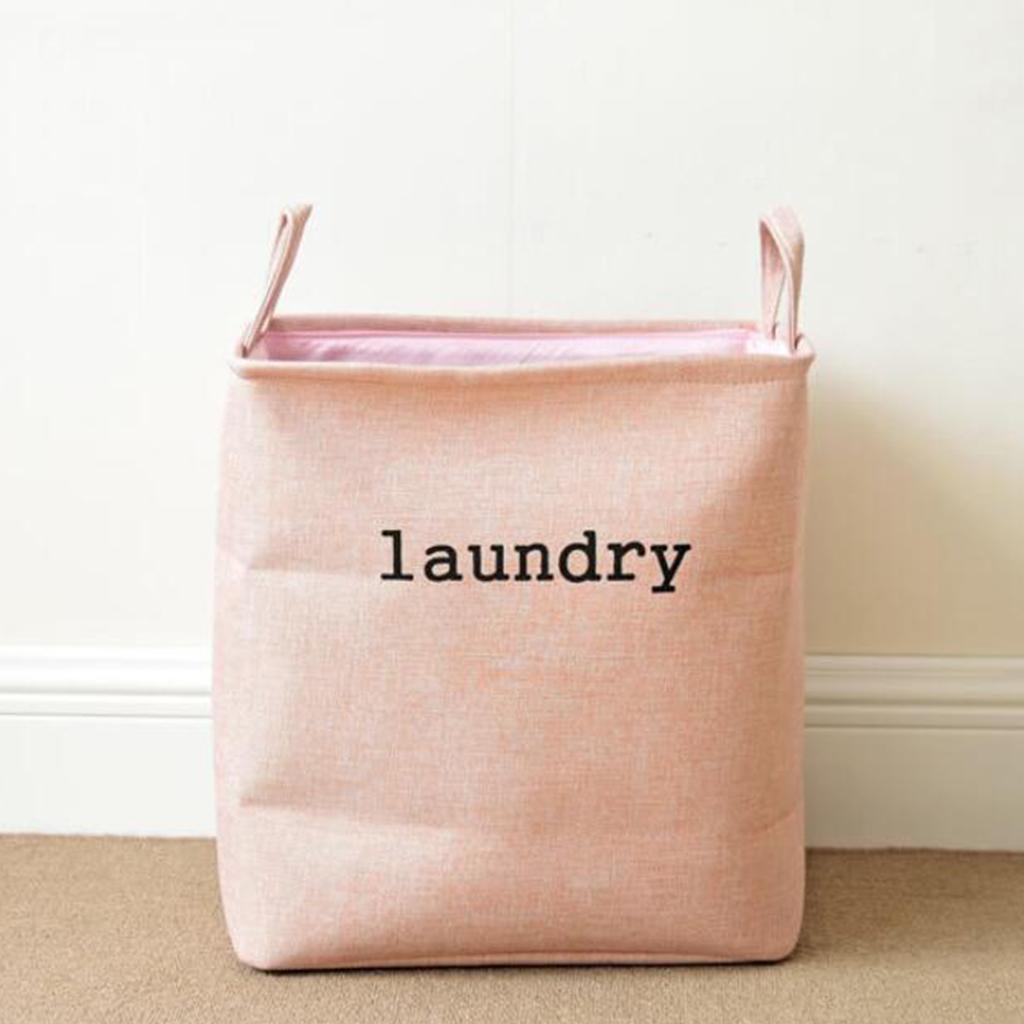 Children Kid Toys Clothes Storage Basket Hamper Laundry Organizer Pink S