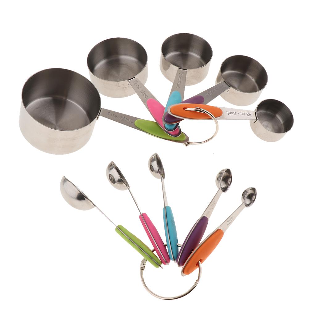 10pcs Stainless Steel Mixing Set Mixing Bowls Measuring Cups and Measuring Spoons
