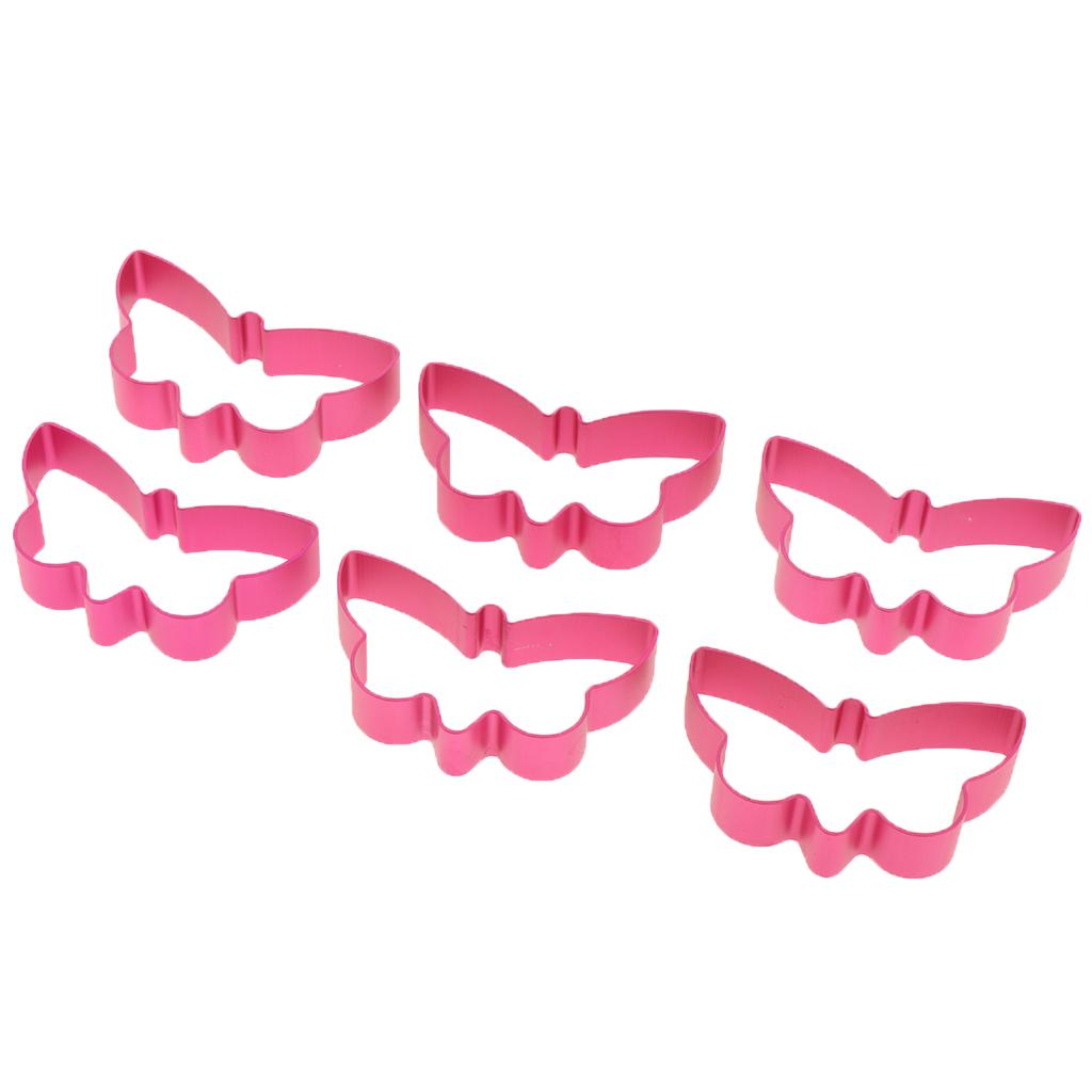 6pcs/set Aluminum Alloy Cookie Cutter Cake Biscuit DIY Molds Butterfly