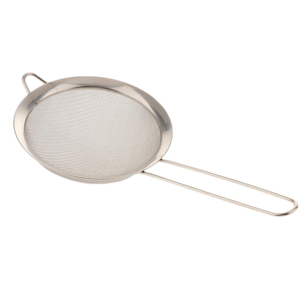 Stainless Steel Wire Fine Mesh Oil Strainer Flour Sifter Sieve Colander 12cm