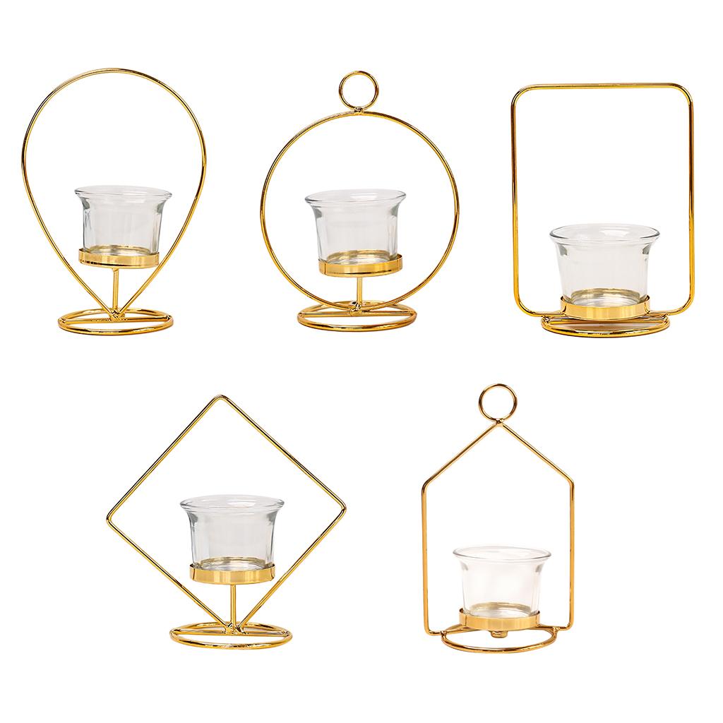 Tealight Candle Holder Geometric Candlestick Crafts Decor Square Shape