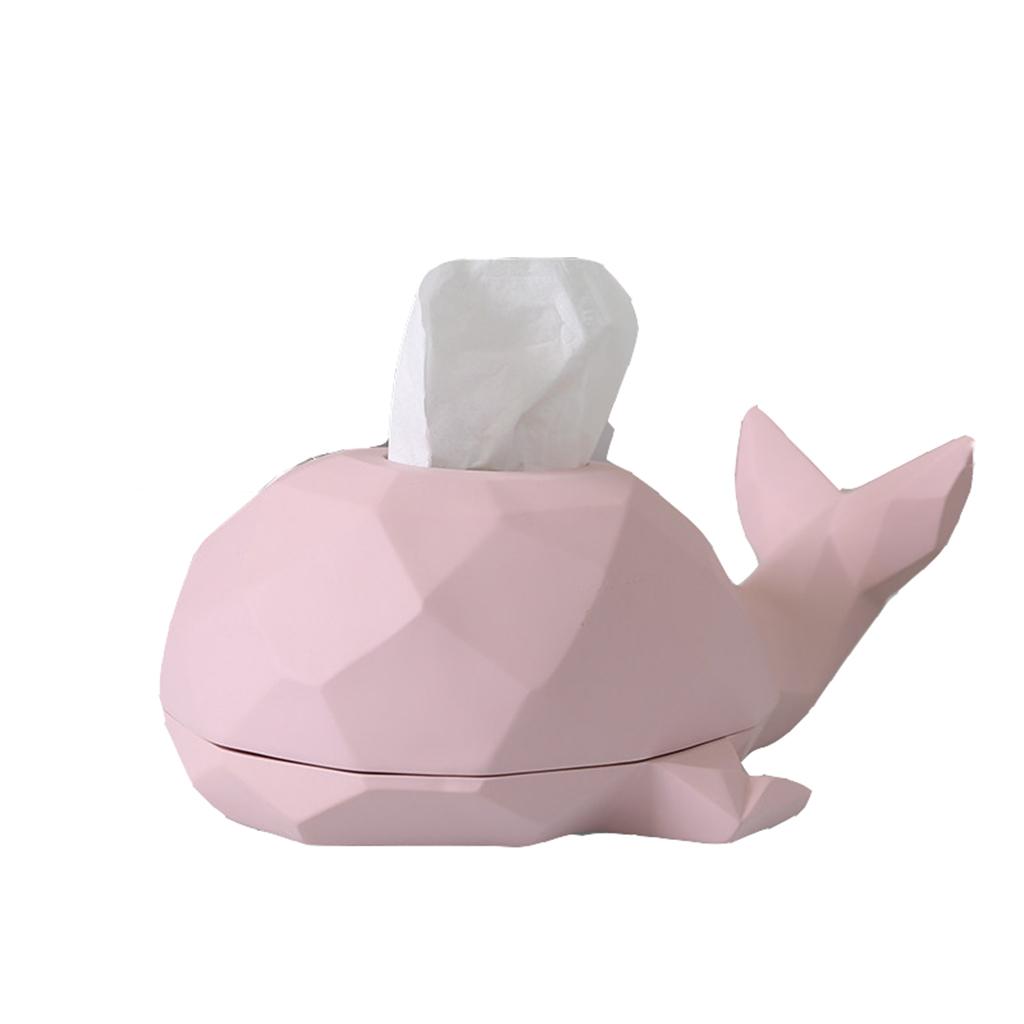 Tissue Box Holder - Geometric Whale Tissue Box Cover Pink