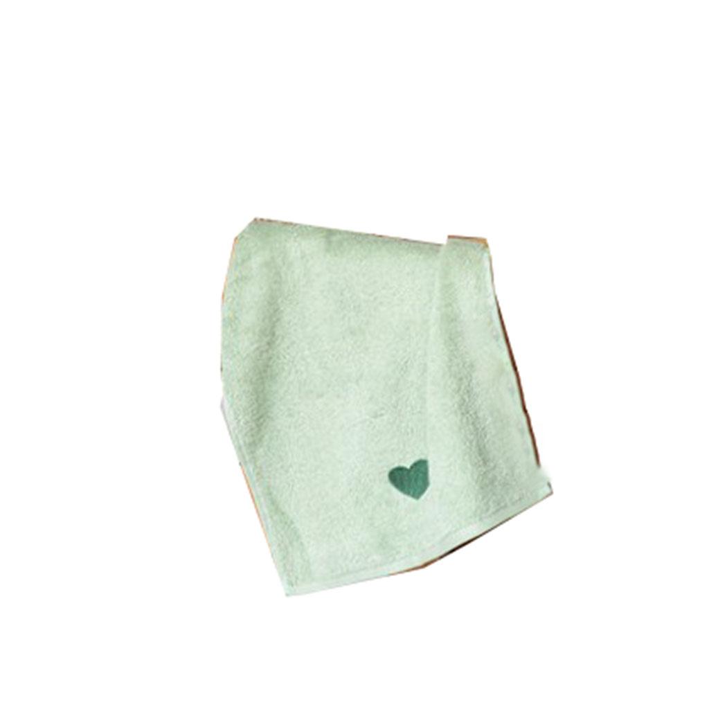 Small Fresh Love Heart Embroidery Pure Cotton Towel Bath Towel Light Green