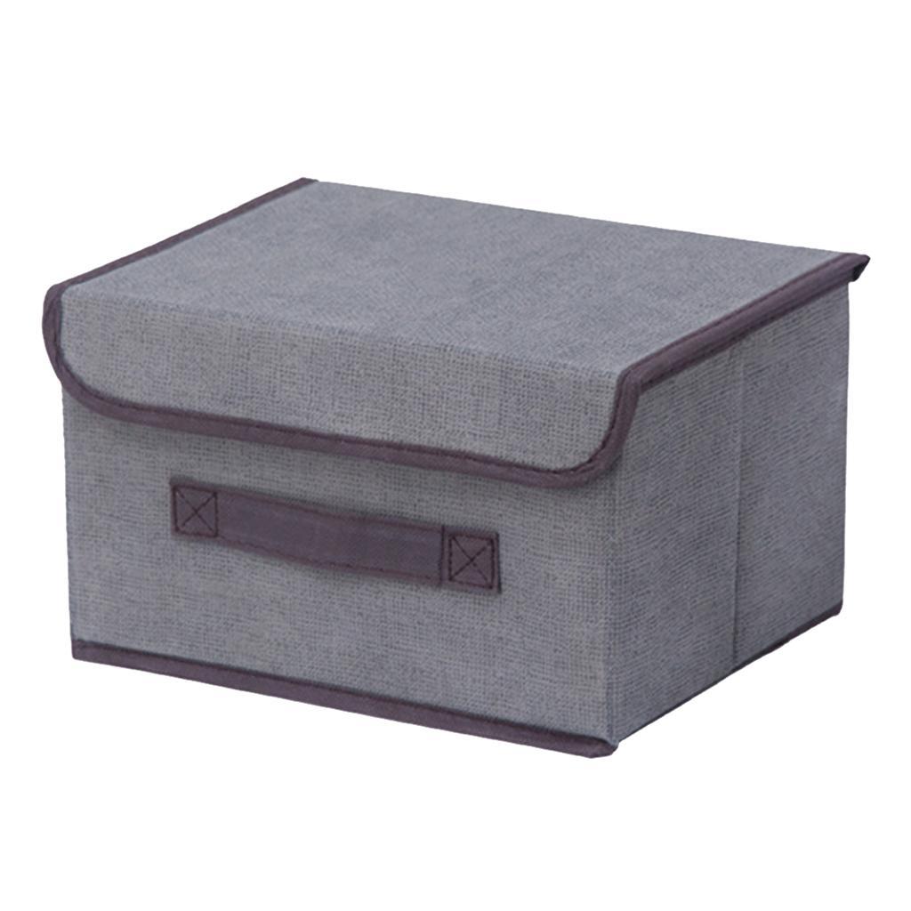 Foldable Storage Box with Lid Snacks Organizer Container Closet S Gray