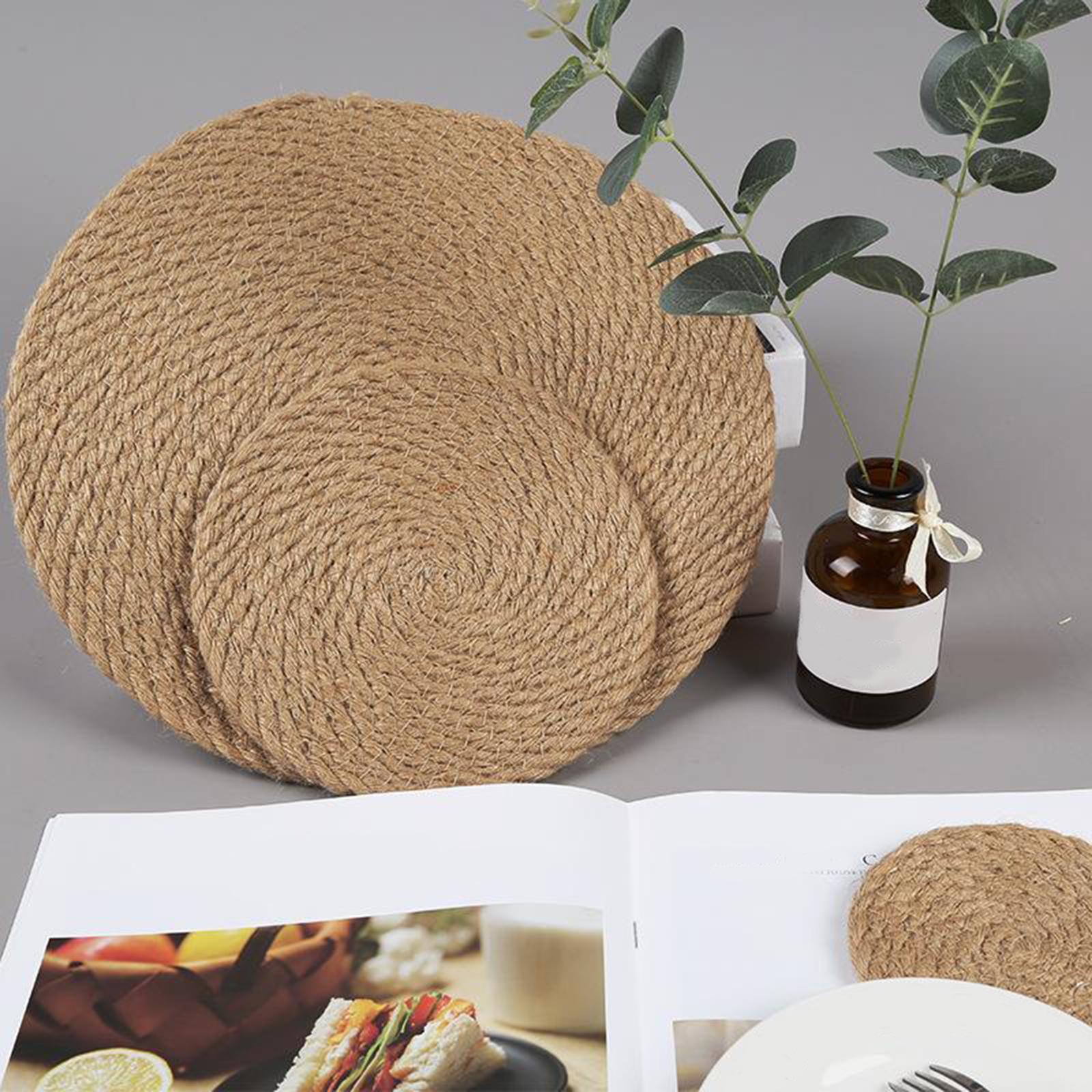 Weave Placemat Heat Resistant Grass Straw Mats Woven Placemats 30cm