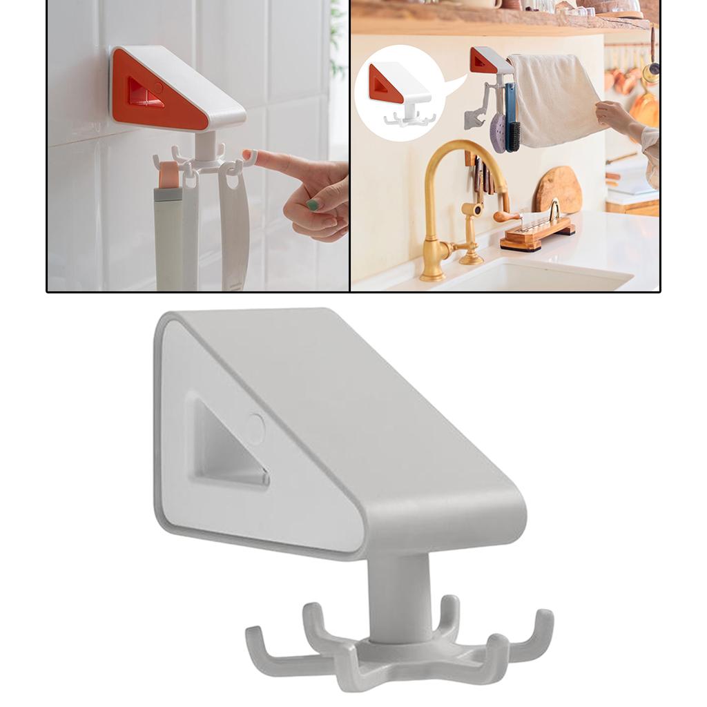 Wall Mounted Rotated Kitchen Utensil Rack Wall Hook Laundry Room gray